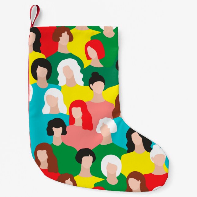Meia De Natal Pequena Poder das raparigas (Frente)