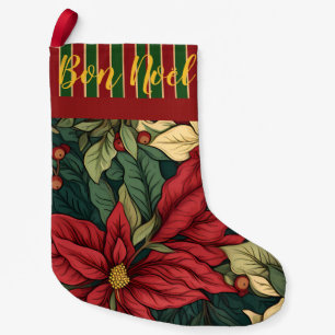 Meia De Natal Pequena Poinsettia Personalizada Vintage William Morris
