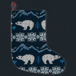 Meia De Natal Pequena Polar Bears Knted Winter Patterno<br><div class="desc">Inverno Knted Vintage padrão decorativo sem descontinuidades ursos polares Fiquem quentes este inverno com um padrão tricotado de ursos polares! Padrão de inverno conhecido com ursos polares, confortável e perfeito para a estação. urso, suéter, sem costura, padrão, jacquard, fundo, natal, ilustração, textura, decoração, moda, inverno, branco, estrela, azul, tecido, ornamento,...</div>