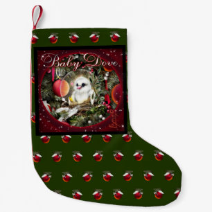 Meia De Natal Pequena Pomba Bebê