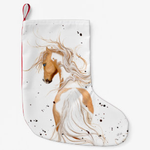 Meia De Natal Pequena Pônei da pintura do Palomino pela meia do Natal d