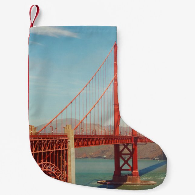 Meia De Natal Pequena ponte ouro (Frente)