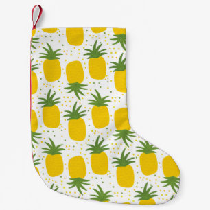 Meia De Natal Pequena Pontos de abacaxi: Design de Fruta de Verão