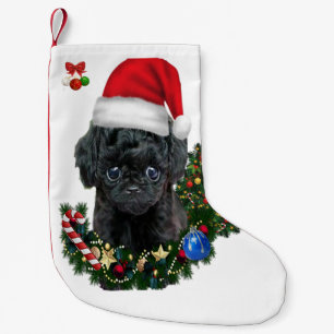 Meia De Natal Pequena Poodle Natal