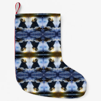 Meia De Natal Pequena Porcelana na neve X