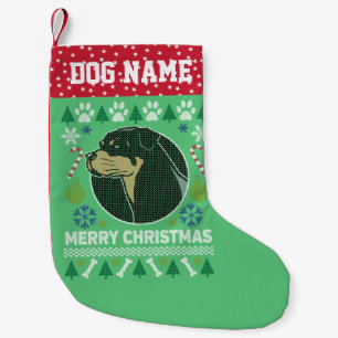 Meia De Natal Pequena Porco Rottweiler Raça Fresca De Natal