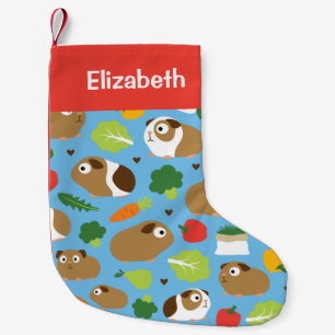 Meia De Natal Pequena Porcos-guineenses E Seus Tratamentos Padrão Sem O