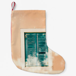 Meia De Natal Pequena Porta de madeira verde fechada