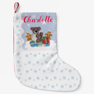 Meia De Natal Pequena Pouca meia personalizada urso do Natal