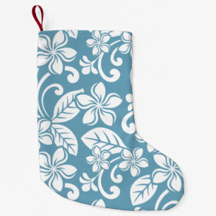 Meia De Natal Pequena Prega de Natal da ILHA PLUMERIA (AZUL)