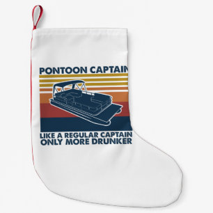 Meia De Natal Pequena Presente de barco Funny Vintage Pontoon Boat Gif
