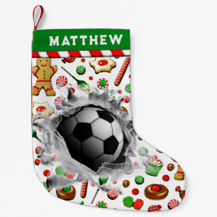 Meia De Natal Pequena Presente de Férias de Futebol Personalizado