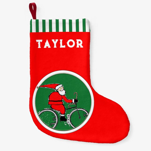 Meia De Natal Pequena Presente de Férias para Ciclista (Frente)