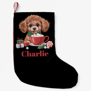 Meia De Natal Pequena Presente Personalizado Nome Toy Poodle Amante de C