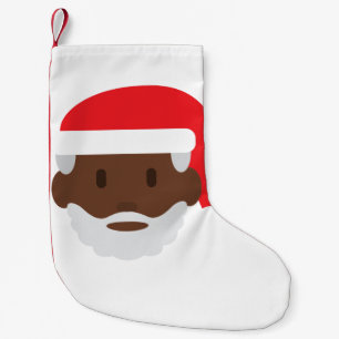 Meia De Natal Pequena preto santa claus emoji xmas natal