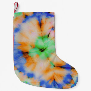 Meia De Natal Pequena Preto Tie Dye, Grungy Vintage.