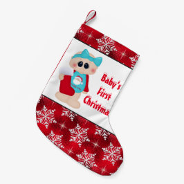 Meia De Natal Pequena Primeira estocagem de Natal da menina