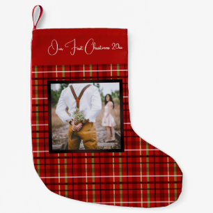 Meia De Natal Pequena Primeira Foto De Natal,