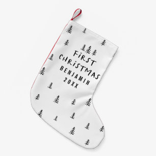 Meia De Natal Pequena Primeiro bebê de Natal