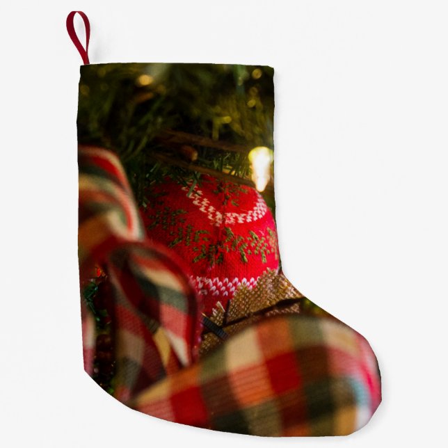 Meia De Natal Pequena Profundidade De Uma Árvore De Natal (Frente)