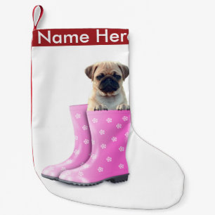Meia De Natal Pequena Pug