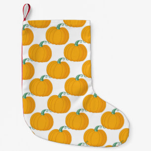 Meia De Natal Pequena Pumpkin Charm: Padrão Desenhado À Mão.