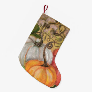 Meia De Natal Pequena Pumpkins - Arte com Aquarela