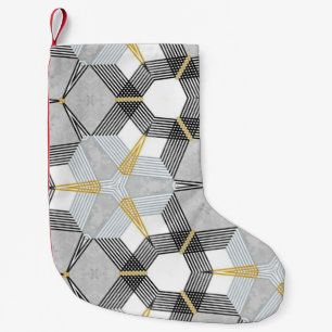 Meia De Natal Pequena Quadrado hexágono colorido: caleidoscópio geométri