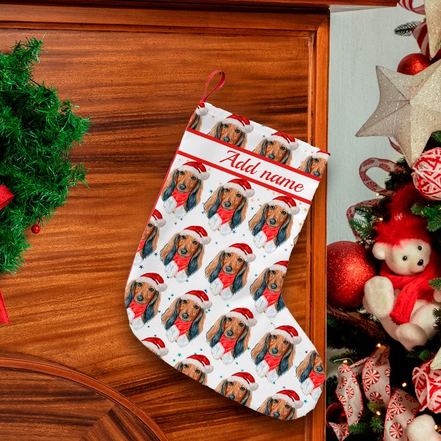 Meia De Natal Pequena Raça de Cachorro Dachshund Natal (Criador carregado)