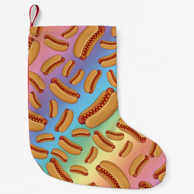 Meia De Natal Pequena Rainbow hotdog (Frente)