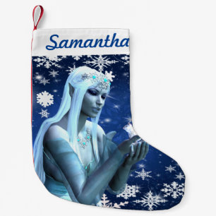 Meia De Natal Pequena Rainha da Neve