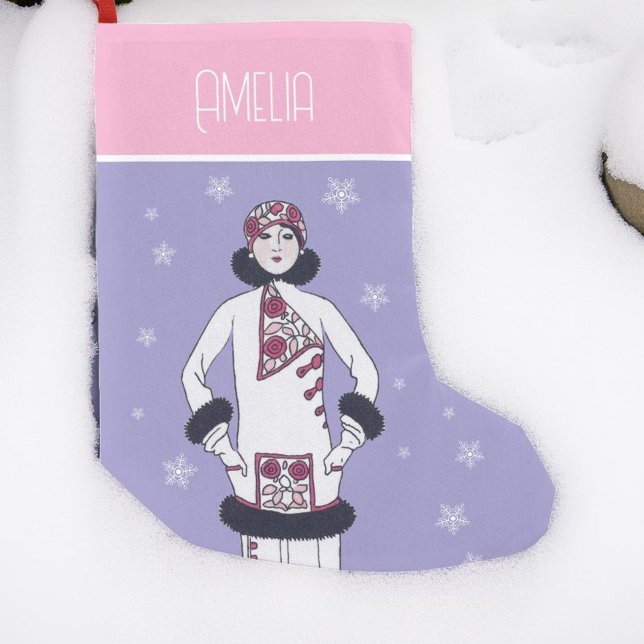 Meia De Natal Pequena Rainha da Neve Personalizada (Criador carregado)