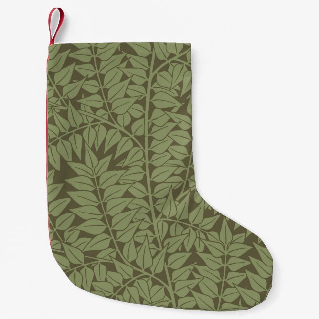 Meia De Natal Pequena Ramo William Morris Arte Nova Clássico Design (Frente)