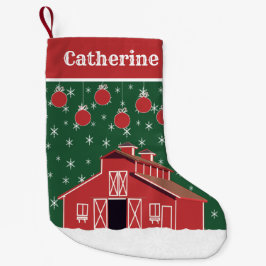 Meia De Natal Pequena Rancho vermelho ocidental da fazenda do celeiro