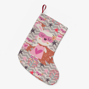 Meia De Natal Pequena Rapariga Superherói Bunny