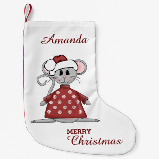 Meia De Natal Pequena Rato do Natal