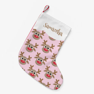 Meia De Natal Pequena Rebelde de Cartoon Bonita Padrão Girly Pink
