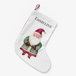 Meia De Natal Pequena Red Green Christmas Papai Noel