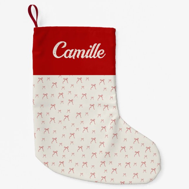 Meia De Natal Pequena Red Knot Modern (Frente)