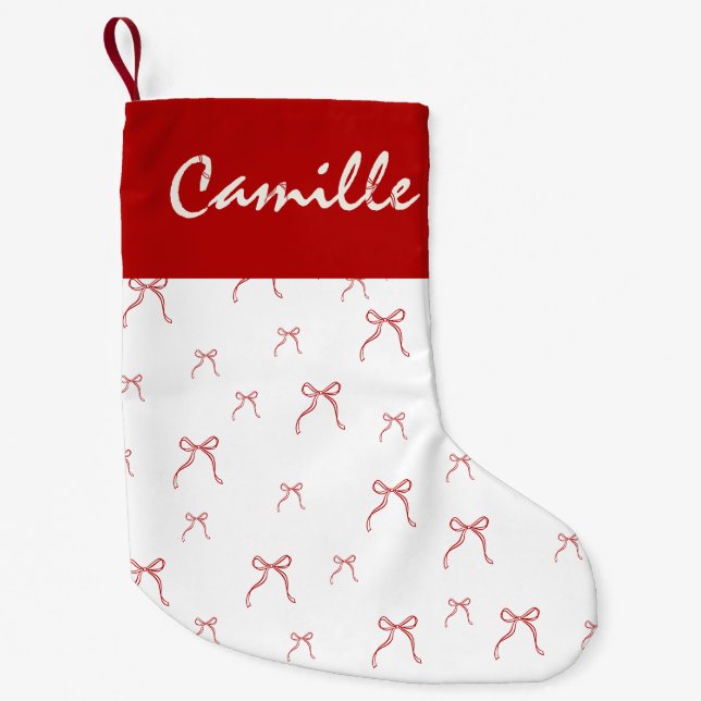 Meia De Natal Pequena Red Knot Modern (Frente)