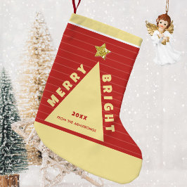 Meia De Natal Pequena Red Minimalist Christmas Tree Stocking
