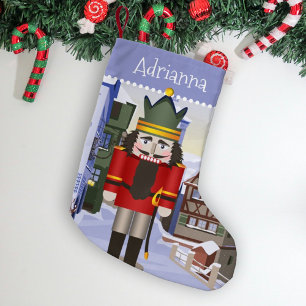 Meia De Natal Pequena Red Nutcracker, alemão bávaro Personalizado