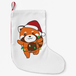 Meia De Natal Pequena Red Panda Natal Animais de inverno Red Pandas Smal