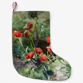 Meia De Natal Pequena Red Poppy Flowers (por Mildred Anne Butler)