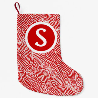 Meia De Natal Pequena Red Scribbleprint