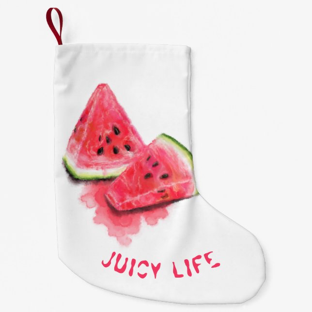 Meia De Natal Pequena Red Sweet Juicy Watermelon — Banho de Natal (Frente)