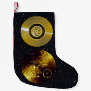 Meia De Natal Pequena Registro dourado e cobrir da nave espacial do