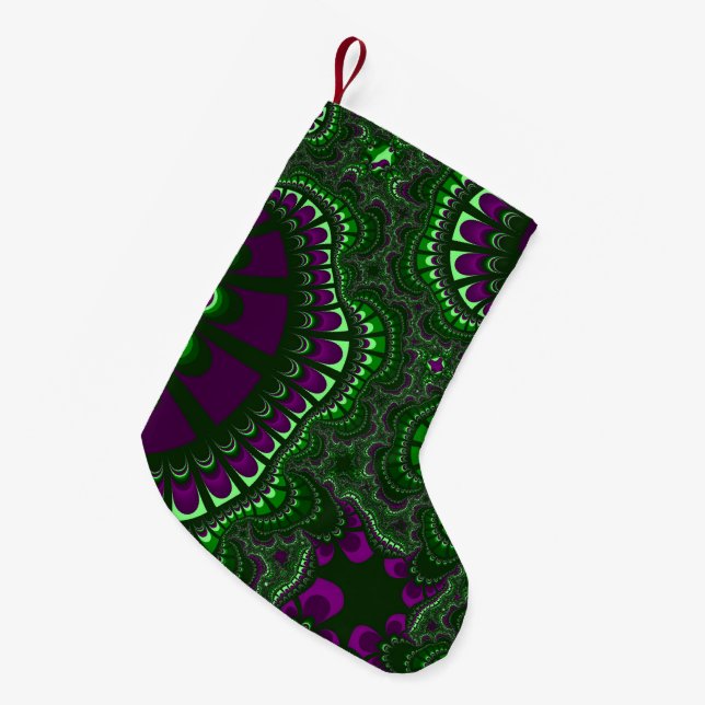 Meia De Natal Pequena Remix Verde do Pine (Frente (Pendurada))