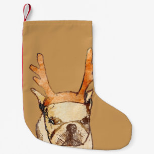 Meia De Natal Pequena Rena Frenchie