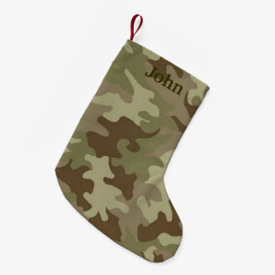 Meia De Natal Pequena Reserva de Natal Personalizada da Camuflagem